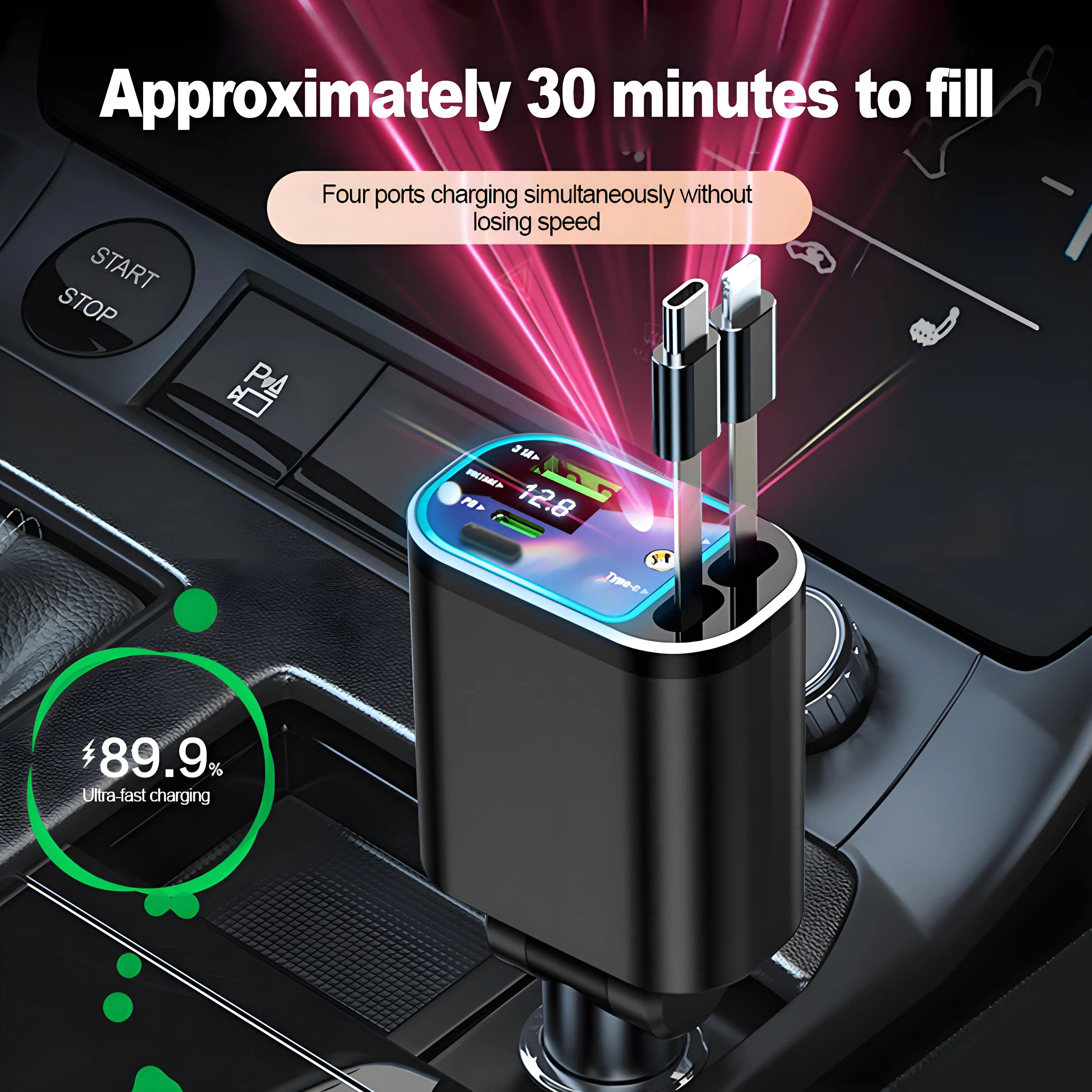StarCharge™ Ultra Fast LED Car Charger (5-in-1)